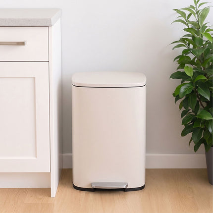 50L Stainless Steel Pedal Bin – Soft-Close Lid
