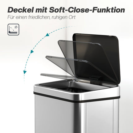 50L Touchless Sensor Trash Can, Stainless Steel