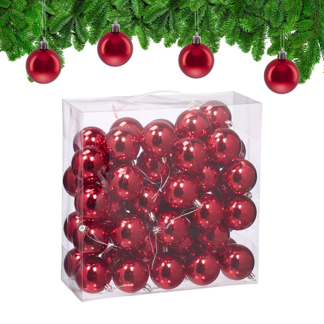 50 Shiny Christmas Tree Baubles – Decorative Set