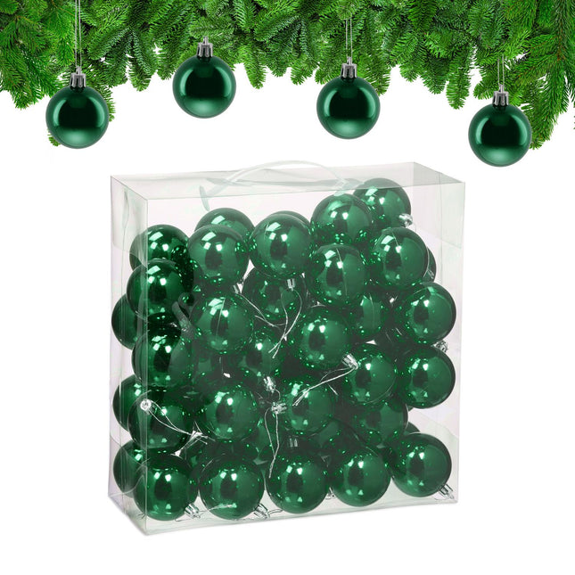 50 Shiny Christmas Tree Baubles – Decorative Set