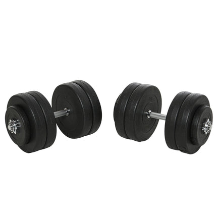 50 kg Dumbbell set, adjustable steel weights, black