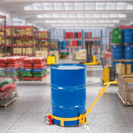 55 Gallon Drum Dolly, 1200 lb Capacity, 3-Wheel Steel