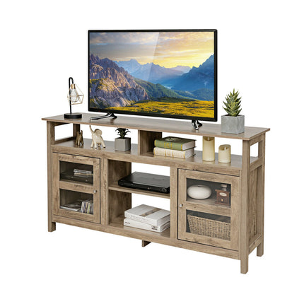 58-Inch TV Stand, 2 Cabinets, Fits Up to 65-Inch TV