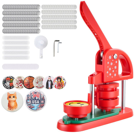 58mm Button Maker Machine Kit, 100 Button Parts, Cutter