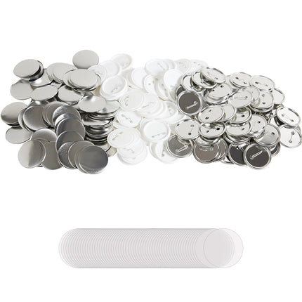 58mm Pin Back Button Parts, 500 Sets, Metal Covers