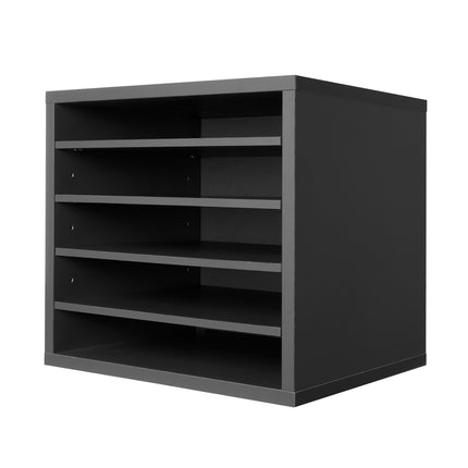 5-Compartment Literature Organizer, Adjustable Shelves, Gray