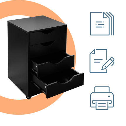 5-Drawer Mobile Office Cabinet with Lockable Wheels