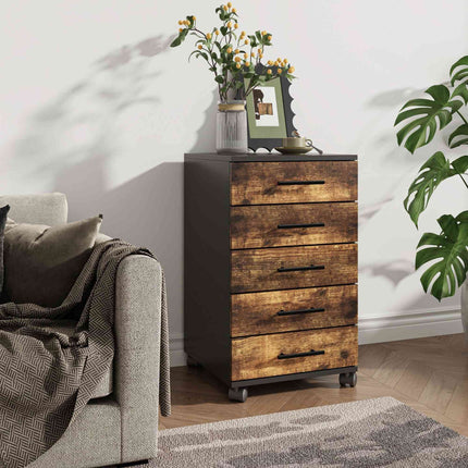 5-Drawer Rolling Cabinet with Wheels and Brakes