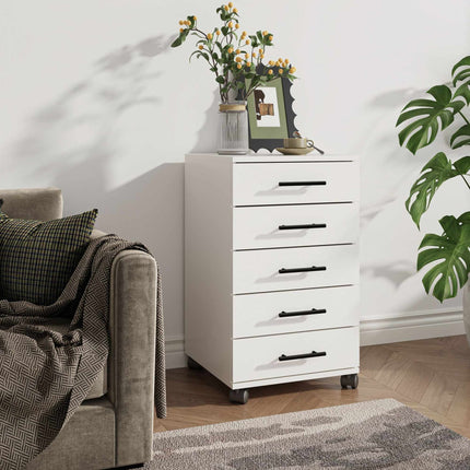 5-Drawer Rolling Office Cabinet with Wheels