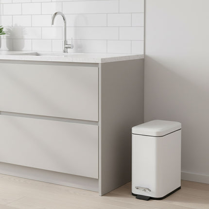 5L Bathroom Bin, Soft Close, Foot Pedal, Matte Finish