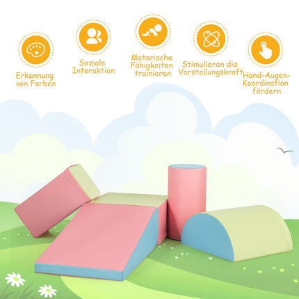 5 PCS. Foam building blocks Giant building blocks for running around and climbing for babies Pink