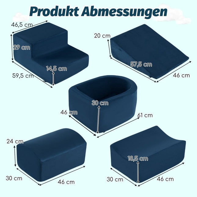 5-Piece Foam Climbing Blocks Set with Ball Pit
