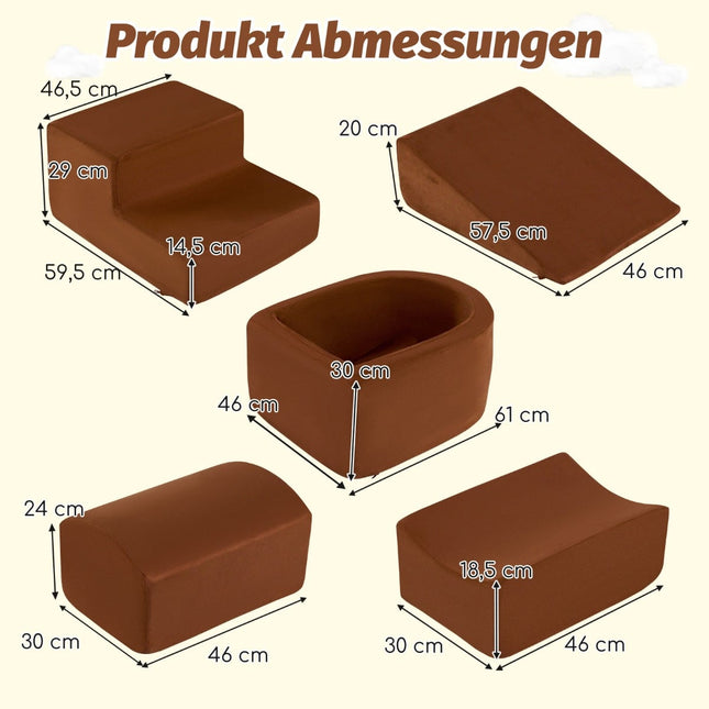 5-Piece Foam Climbing Blocks with Ball Pit for Kids