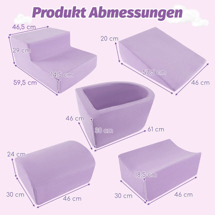 5-Piece Foam Climbing Blocks with Ball Pit for Kids