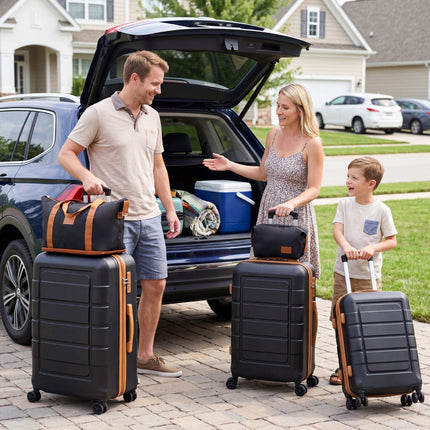 5-Piece Luggage Set, TSA Lock, Spinner Wheels, Black