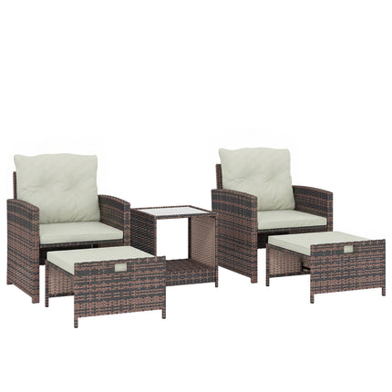 5-Piece Outdoor Balcony Furniture Set with Cushions