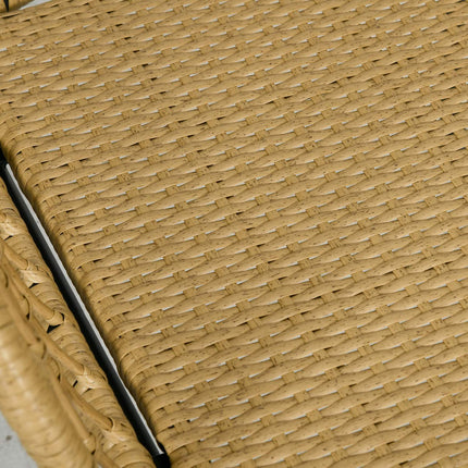 Garden furniture in rattan, cushioned, 5-piece beige