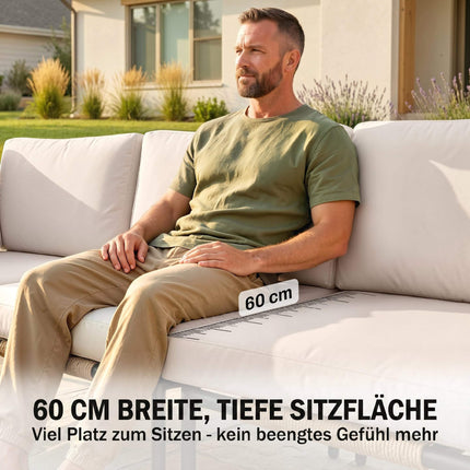 5-Piece Rattan Patio Set with Cushions and Table