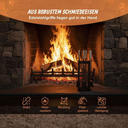5-Piece Stainless Steel Fireplace Tool Set