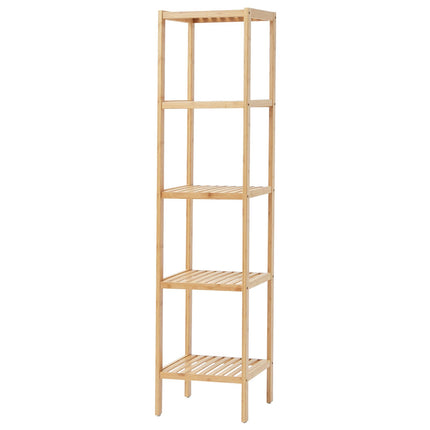 5-Tier Bamboo Freestanding Shelf, Narrow Storage Rack