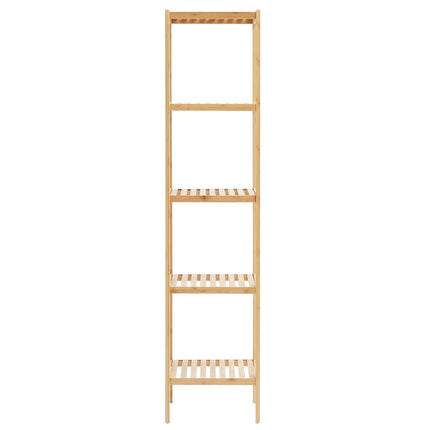 5-Tier Bamboo Freestanding Shelf, Narrow Storage Rack