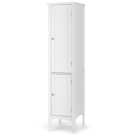 5 Tier Bathroom Cabinet Narrow Freestanding Tall Cabinet White