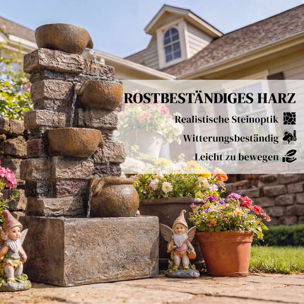 5-Tier Garden Fountain with LED Lights, Adjustable Pump