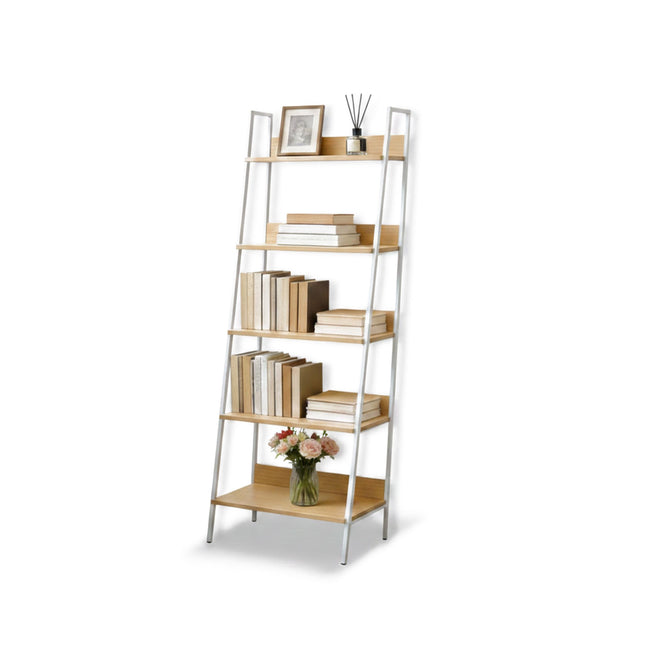 5-Tier Ladder Shelf Unit for Living Room Storage