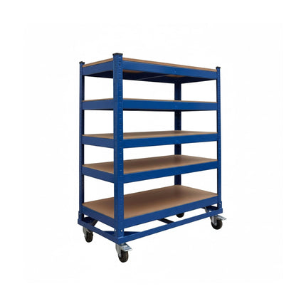 5-Tier Mobile Shelving Trolley, Locking Castors