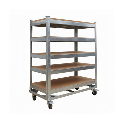 5-Tier Mobile Shelving Trolley – Locking Castors