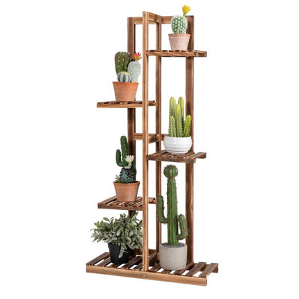 5-Tier Pine Wood Plant Stand, 103 cm, Wall-Mount