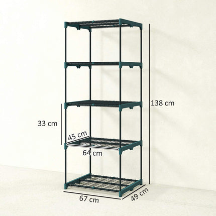 5-Tier Plant Stand, Steel Frame, Moisture-Resistant