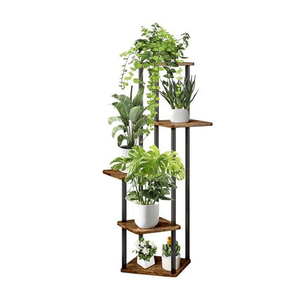 5-Tier Plant Stand with Square Shelves