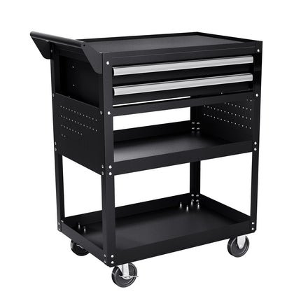 5-Tier Rolling Tool Cart, 2 Locking Drawers, Pegboard