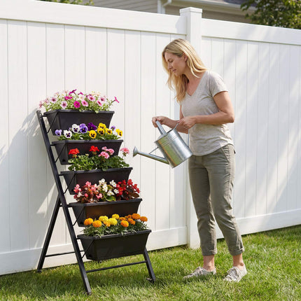 5-Tier Vertical Raised Garden Bed with Wheels, Removable Boxes