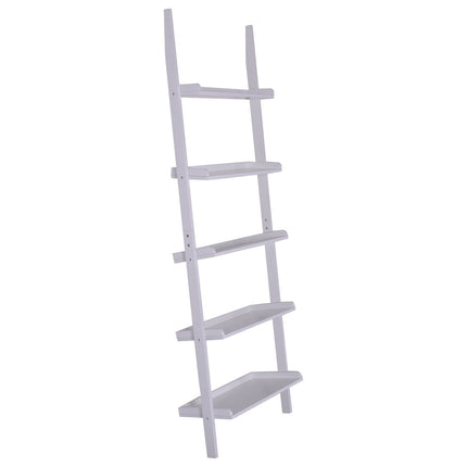 5-Tier White Ladder Shelf – Versatile Storage Unit