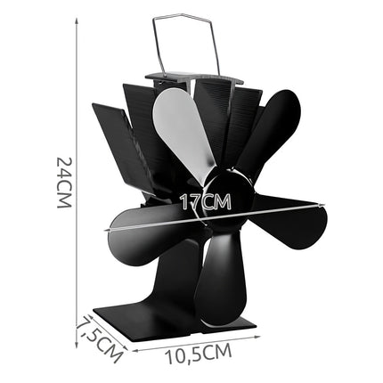 5-blade fireplace fan