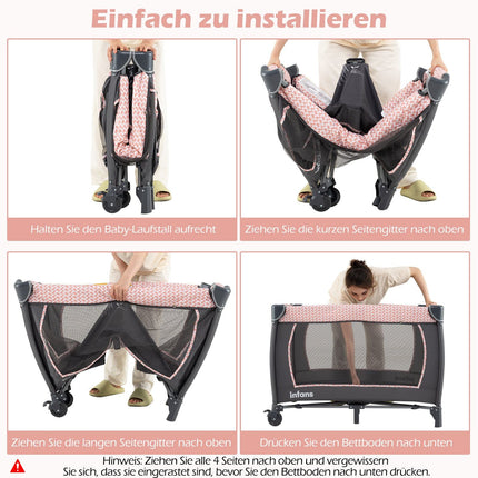5-in-1 Baby Travel Crib with Changing Table & Bassinet