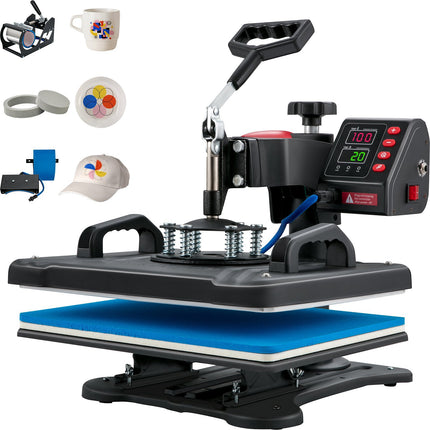 5-in-1 Heat Press 12x15 in, 1250W, T-Shirt Mug