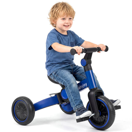 5-in-1 Kids Balance Bike with Adjustable Handlebar, Blue