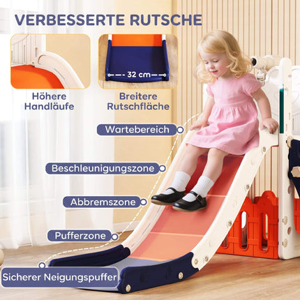 5-in-1 Kids Slide Set with Telescope & Basketball Hoop