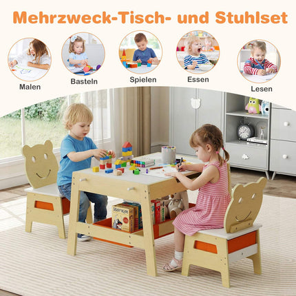 5-in-1 Kids Table Set with Chalkboard & Storage