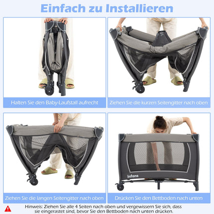 5-in-1 Portable Baby Crib with Changing Table & Bassinet