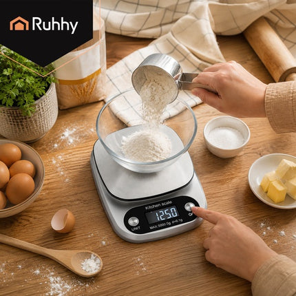 5kg Electronic Kitchen Scale, Stainless Steel, Tare Function