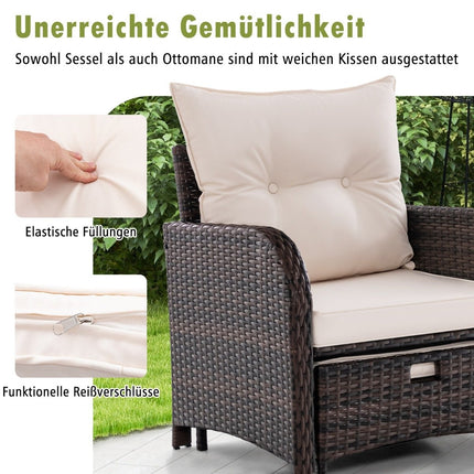 5-piece balcony furniture set garden furniture made of PE polyrattan seating group for garden