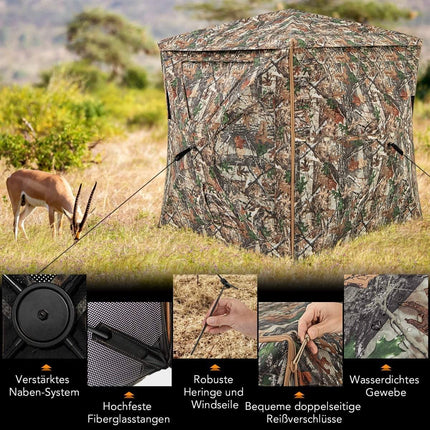 5-piece demountable hunting hideout for 2-3 people 360° transparent hunter tent