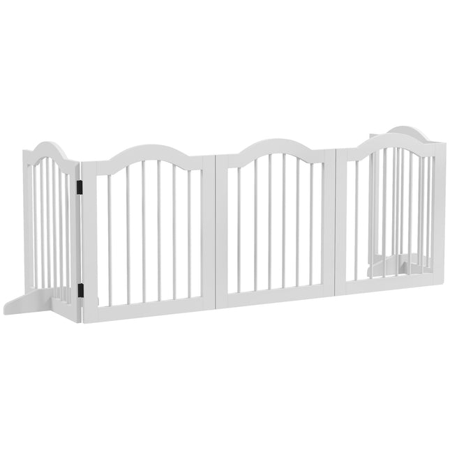 Folding dog gate, 5-part, 254.5x61 cm, freestanding