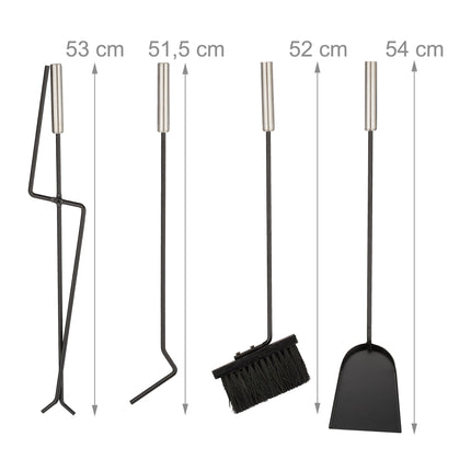5-piece fireplace set in black
