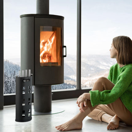5-piece fireplace set in black