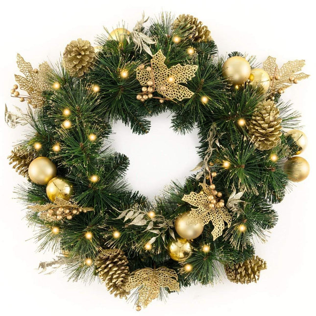 60 cm Artificial Christmas Wreath with 35 LED Lights